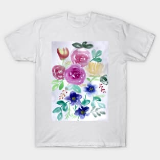 Watercolor large Floral Bouquet T-Shirt